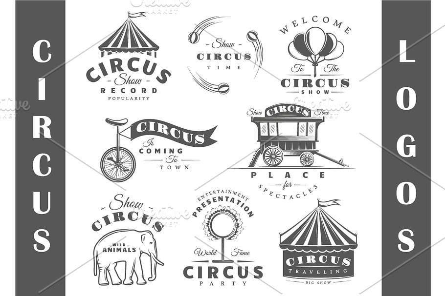 8 Circus Logos Templates Vol.2