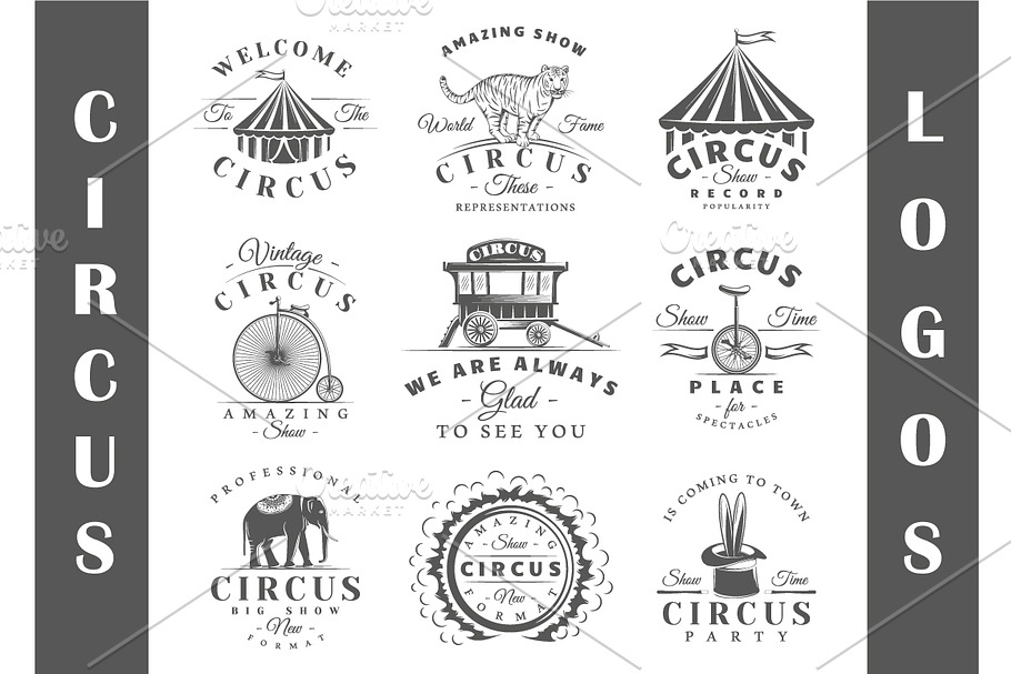 9 Circus Logos Templates Vol.1