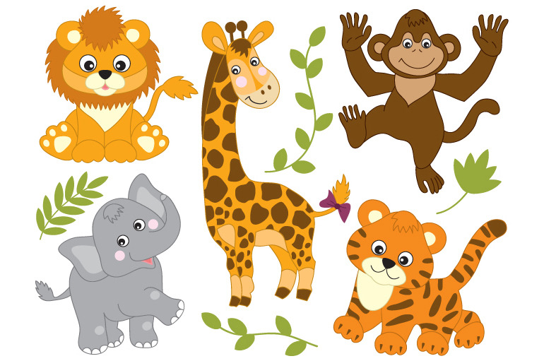 Safari Animals Custom Designed Illustrations Creative Market