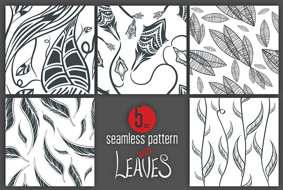  Seamless pattern with leaves in Patterns - product preview 1