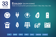 33 Ecology Glyph Icons