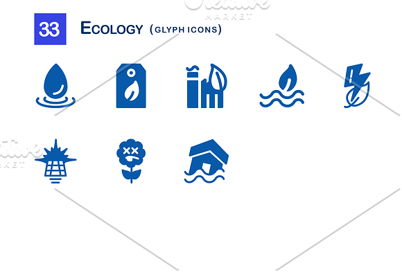33 Ecology Glyph Icons in Graphics - product preview 2