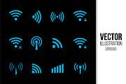 Wireless and wifi icon. Wi-fi logo