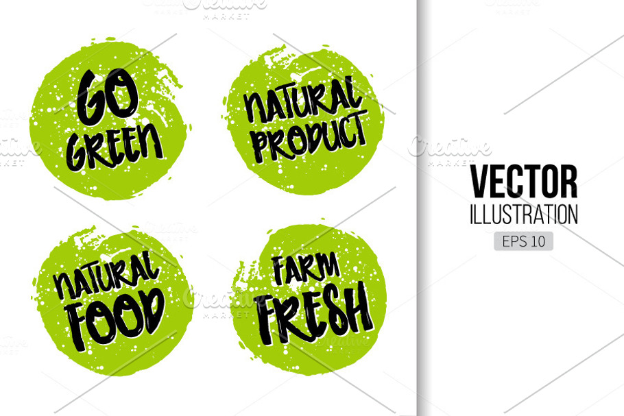Go green Eco icon and bio sign.  in Illustrations - product preview 8