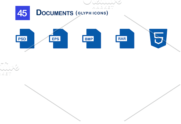 45 Documents Glyph Icons in Graphics - product preview 3