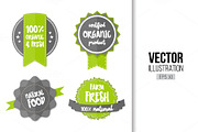 Organic fresh natural food logos