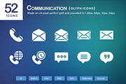 52 Communication Glyph Icons