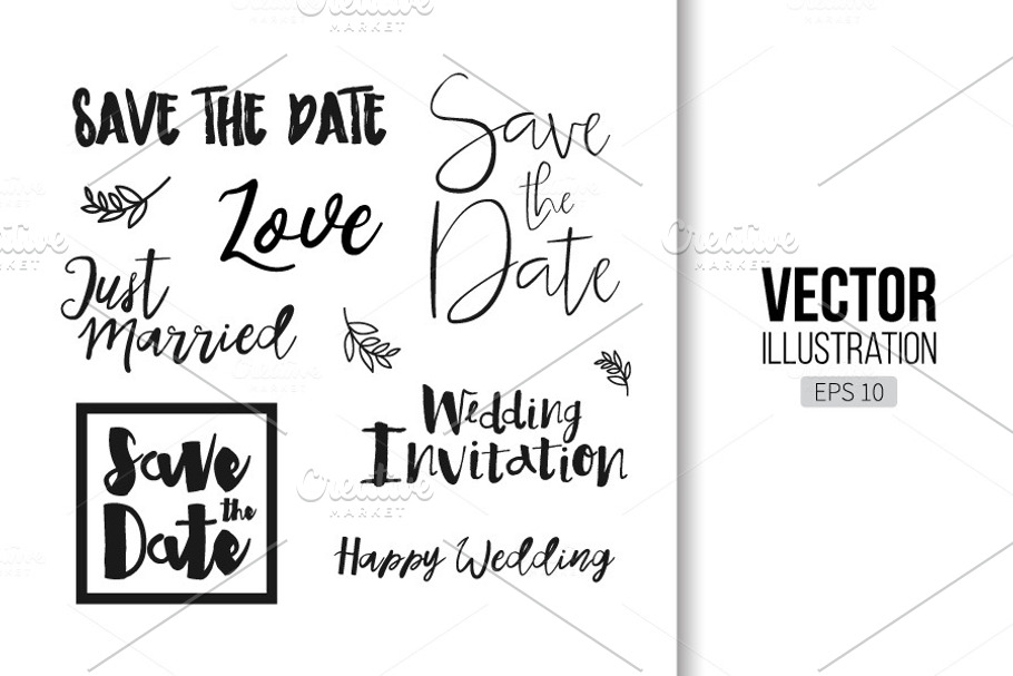 Save The Date lettering overlay in Illustrations - product preview 8