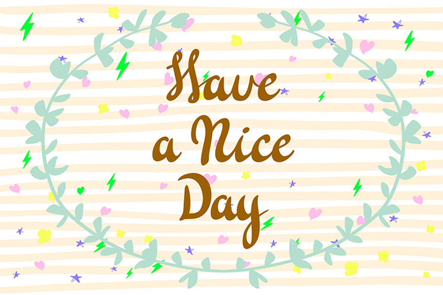 "Have a nice day" postcard vector in Graphics - product preview 8