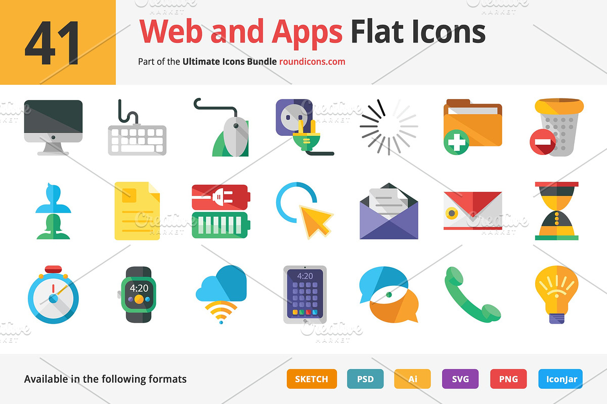 41 Web and Apps Flat Icons in Icons - product preview 8