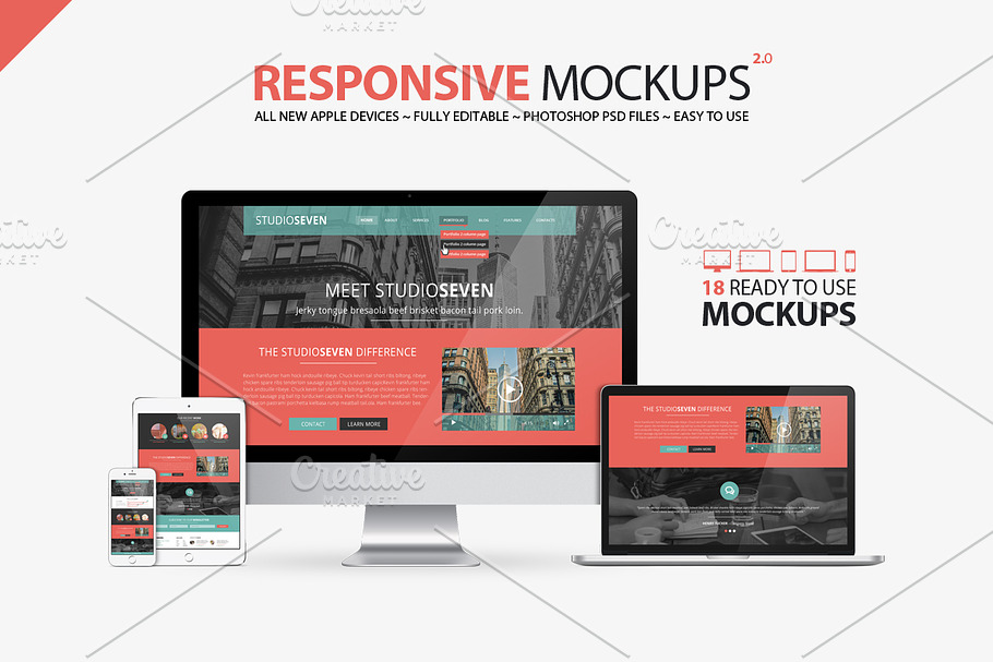 All New Responsive Mockups in Mobile & Web Mockups - product preview 8