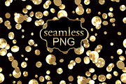 Digital seamless gold confetti PNG .