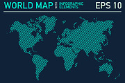 World map with icons