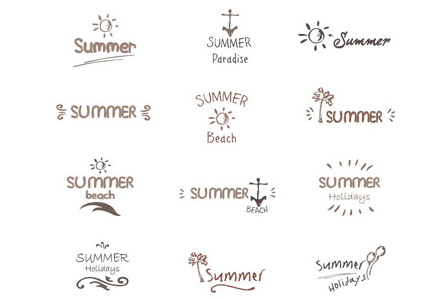 Summer Typography Labels, Logo