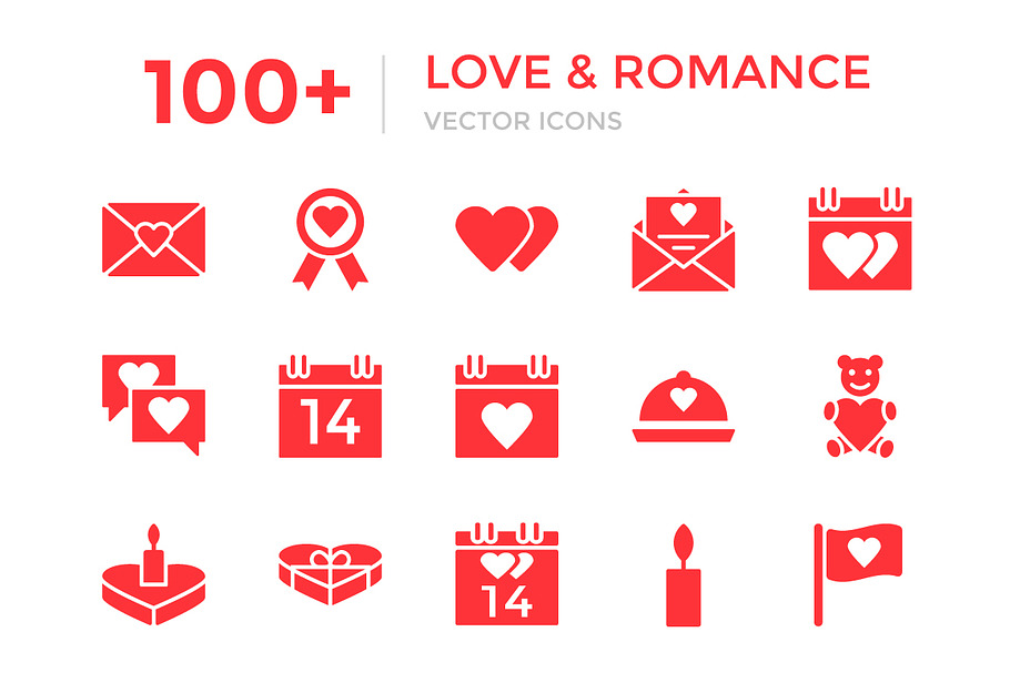 100+ Love and Romance Vector Icons