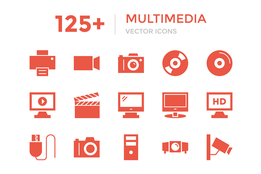 125+ Multimedia Vector Icons
