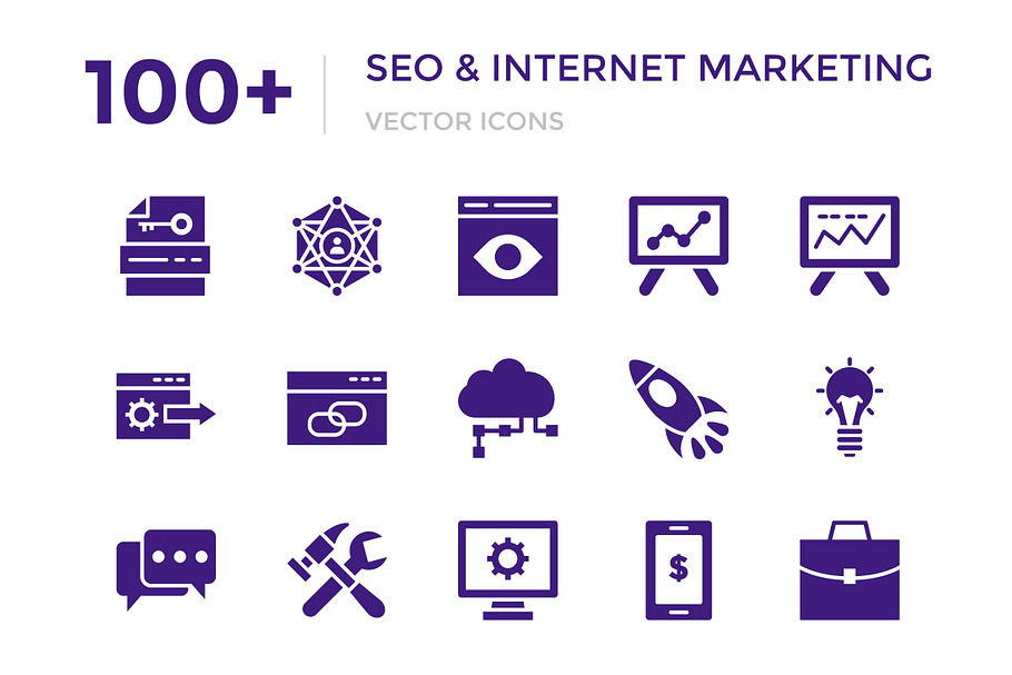 100+ SEO and Internet Marketing Icon