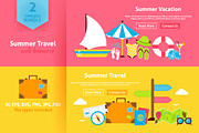 Summer Vacation Flat Web Banners