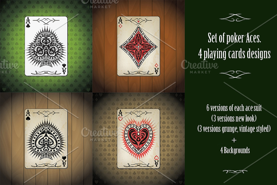 Set of Poker Ace Cards