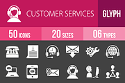 50 Customer Services Glyph Inverted