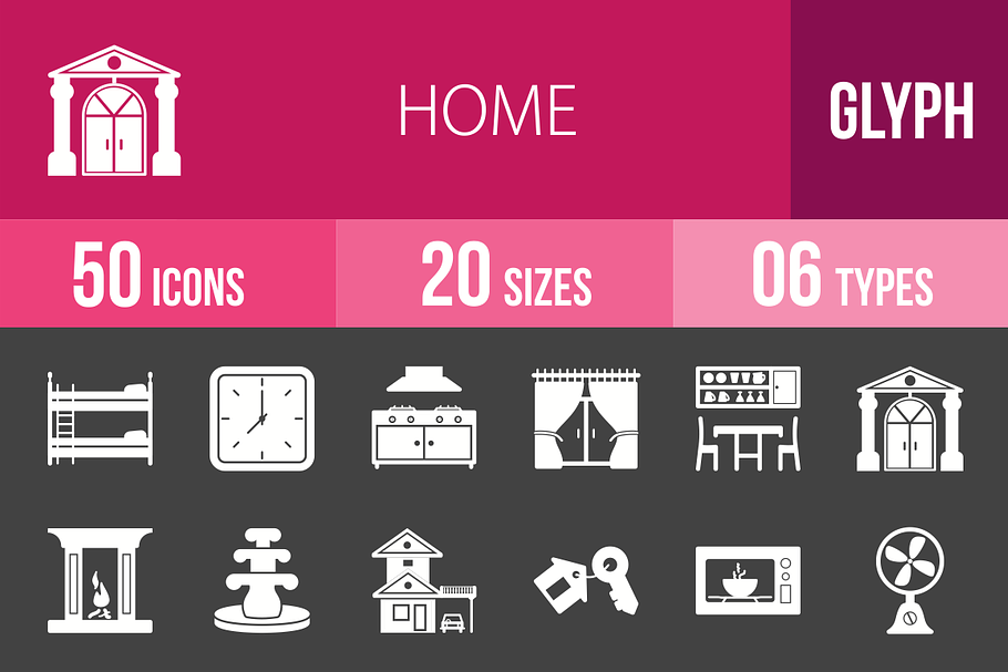 50 Home Glyph Inverted Icons