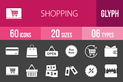 60 Shopping Glyph Inverted Icons