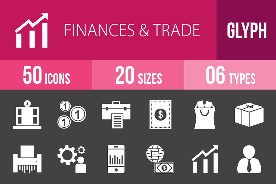 50 Finances & Trade Glyph Inverted in Graphics - product preview 8