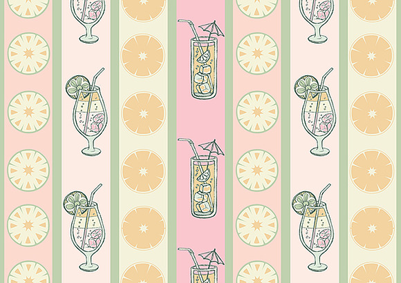 Doodle cocktail patterns and menu in Patterns - product preview 3