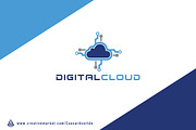 Digital Cloud Logo Template