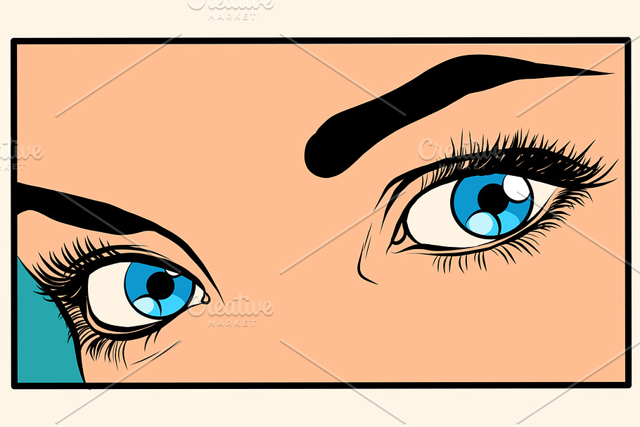 Beautiful blue eyes girl in Illustrations - product preview 8