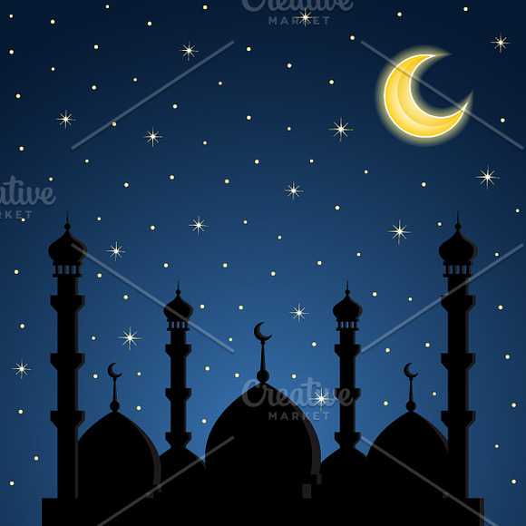 Abstract backgrounds with mosque in Illustrations - product preview 1