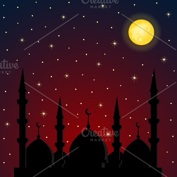 Abstract backgrounds with mosque in Illustrations - product preview 2