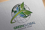 Green Global Ecology logo template