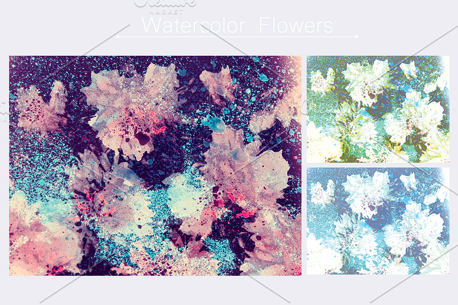 Watercolor flowers in Textures - product preview 8