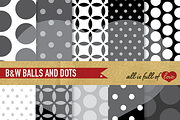 Black & White Polka Dots Backgrounds