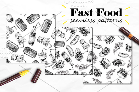 Fast Food Sketch Collection in Illustrations - product preview 3