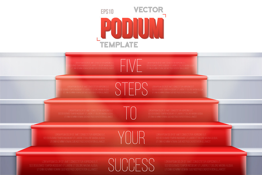 Vector Stairs with Red Carpet in Objects - product preview 8