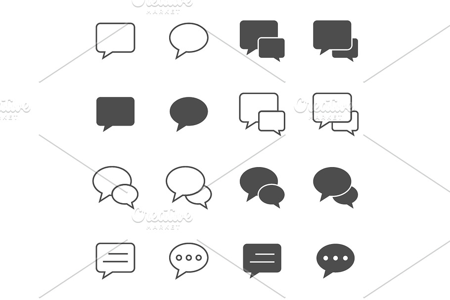 Speech bubble icons in Text Message Icons - product preview 8