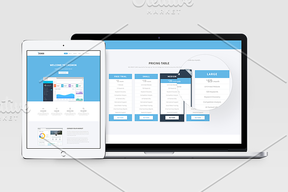 Chomok - Material Landing Page PSD in Landing Page Templates - product preview 4