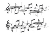 Music notes on staves