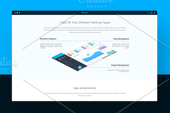 Buddhi - SaaS Landing Page PSD in App Templates - product preview 2