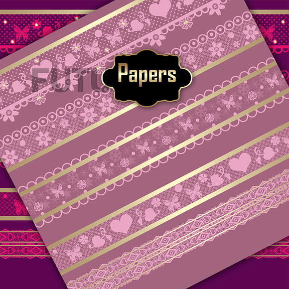 Mardi Gras digital paper in Patterns - product preview 2