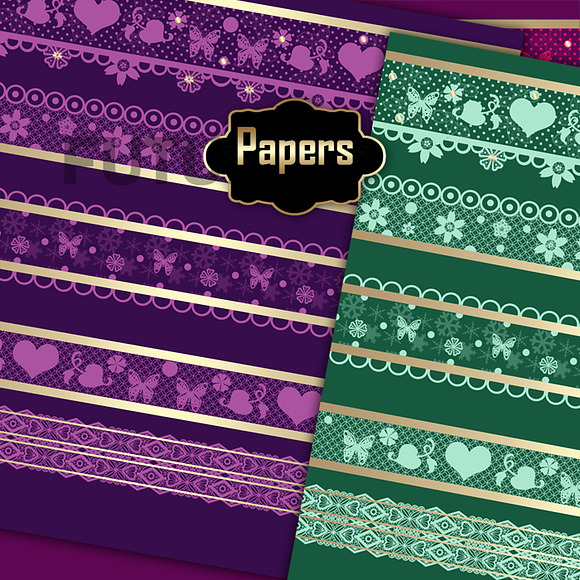 Mardi Gras digital paper in Patterns - product preview 4