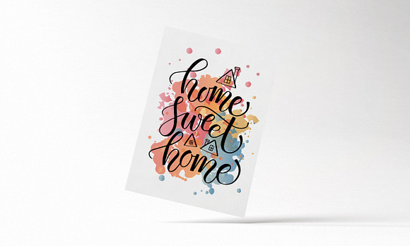 Home Sweet Home Lettering Card in Templates - product preview 1
