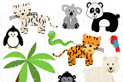 Zoo Jungle Animals Clipart & Vectors
