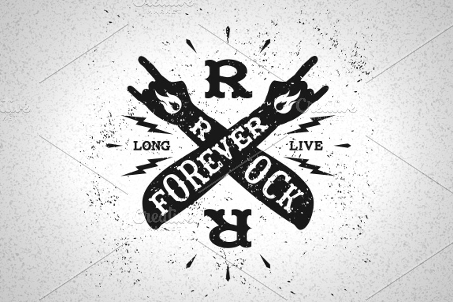 Vintage Label Rock Forever in Illustrations - product preview 8