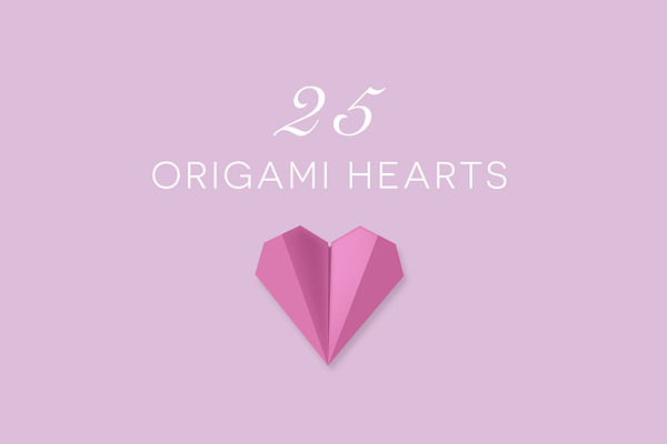 25 Origami Paper Hearts