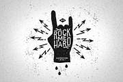 Vintage Label Rock Me Hard