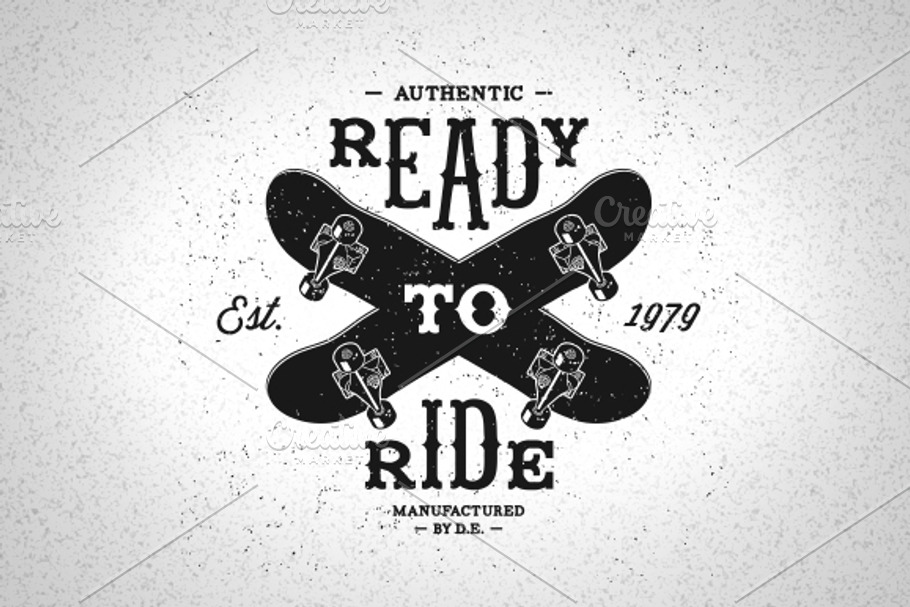 Vintage Label Ready To Ride in Illustrations - product preview 8