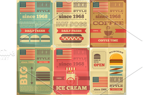 fast food posters collection in Illustrations - product preview 1